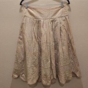 Cloze Women's Embroidered Patterns and Scalloped Hem A-Line Skirt Size 2